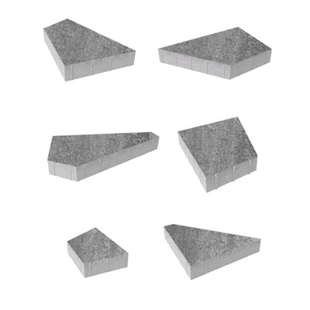 Тротуарная плитка ОРИГАМИ - Искусственный камень Шунгит, комплект из 6 видов плит