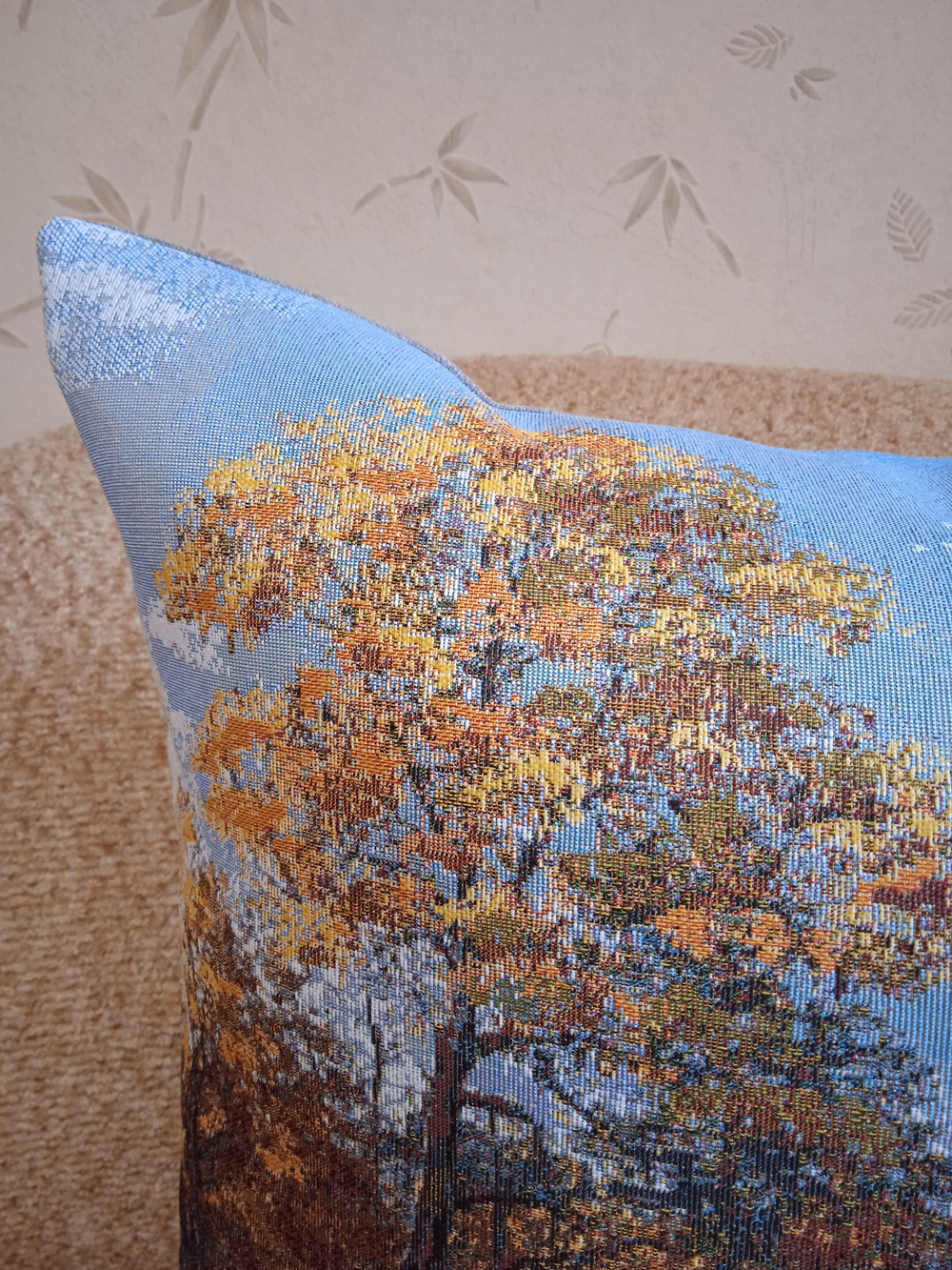 Декоративная гобеленовая наволочка для интерьерной подушки Охота 68х47