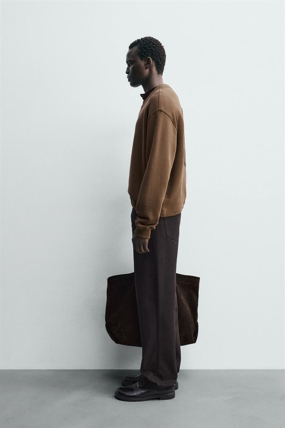 ZARA ТОЛСТОВКА С КРУГЛЫМ ВЫРЕЗОМ, КАШТАНОВЫЙ