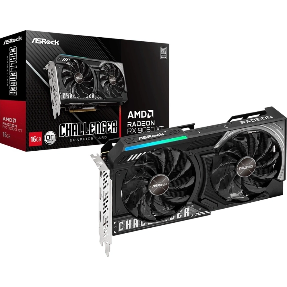 Видеокарта ASRock Radeon RX 9060 XT Challenger 16GB OC//RX 9060XT, HDMI, DP*2, 16G, D6
