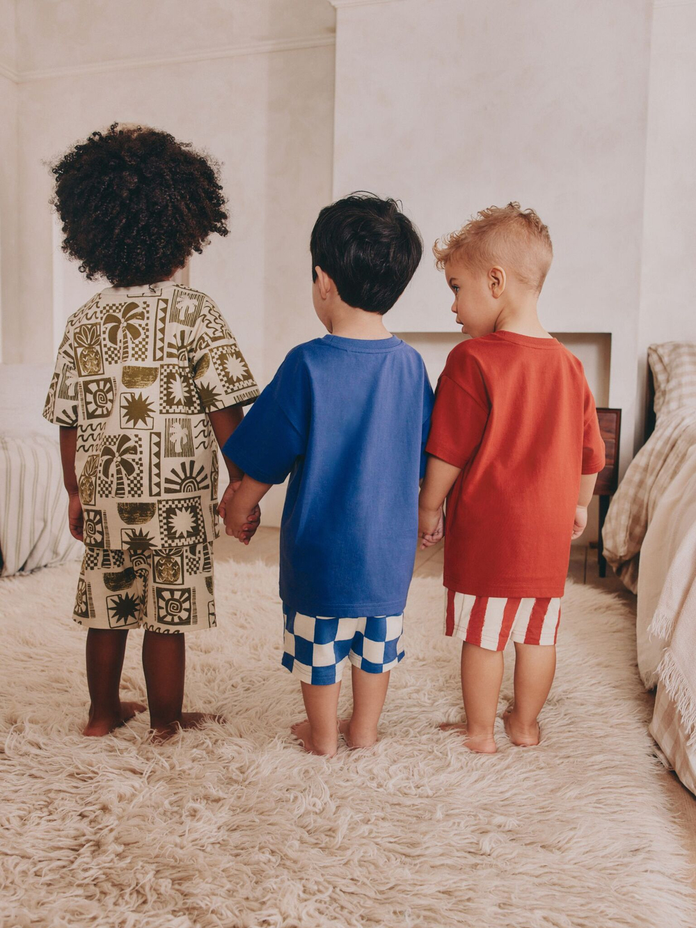 Пижама для мальчика Next AK0-016, 3 шт., Синий, Бежевый, Кирпичный