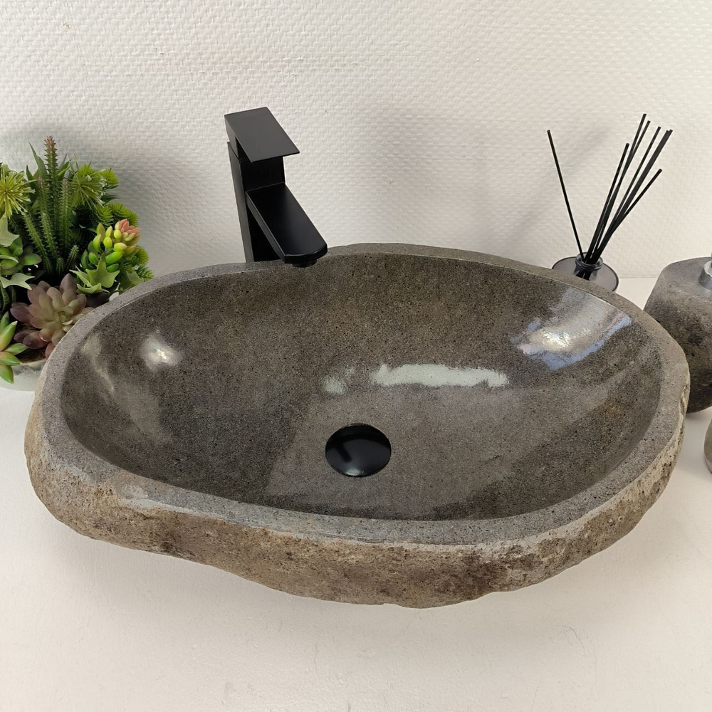Каменная раковина из речного камня RS-05540 (60*37*15) 0857 из натурального камня