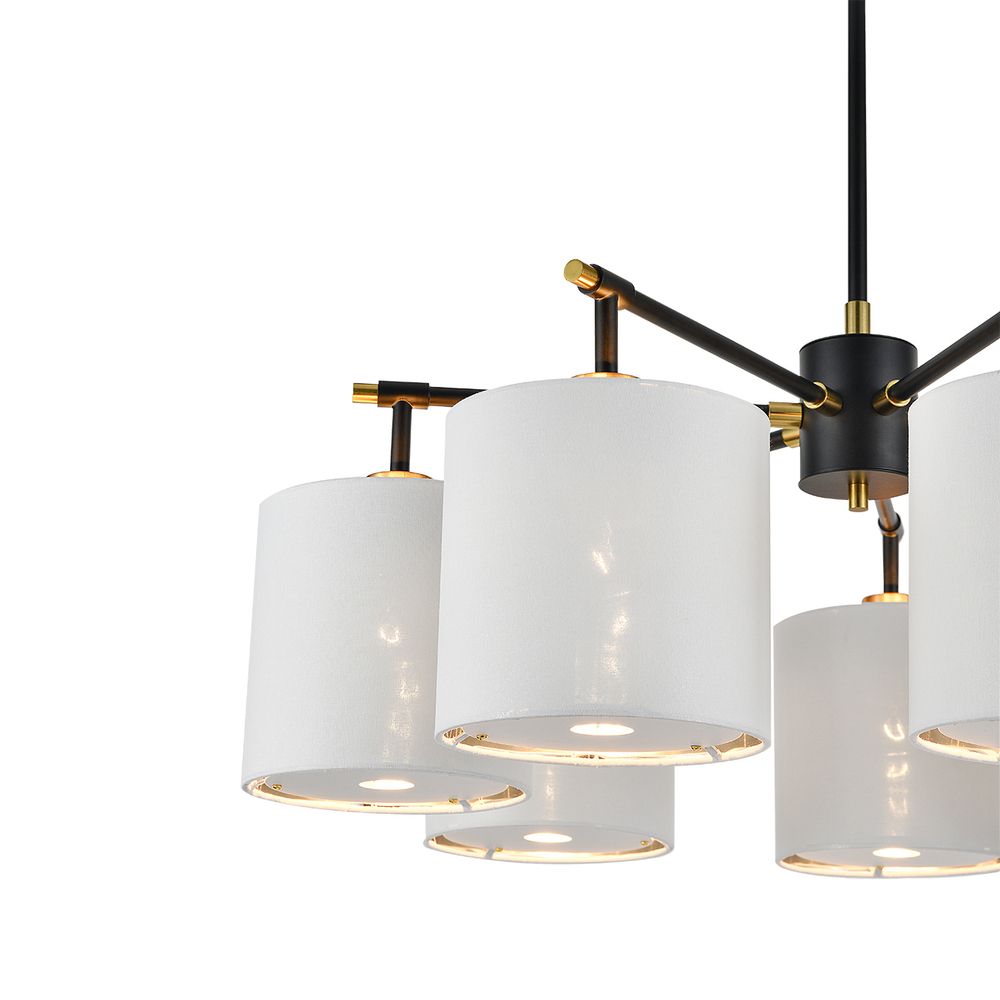 Светильник на штанге 7x60Вт E27, металл/ткань, чёрный