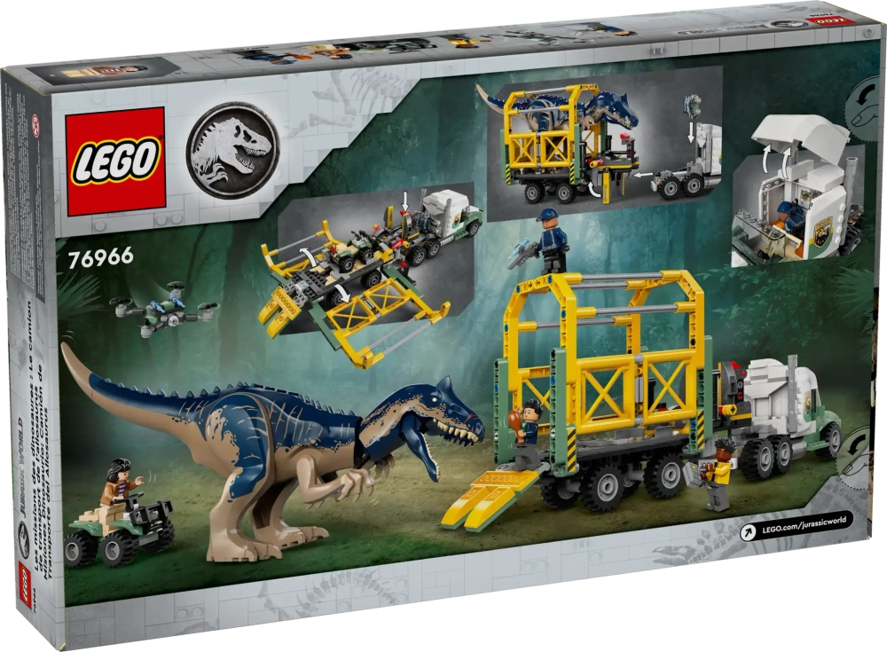 Конструктор LEGO Jurassic World 76966 Миссии динозавров: Транспортный грузовик Аллозавра