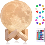 Светильник, ночник Луна 3D Мoon light lamp, с пультом д/у, 16 цветов, D- 13, 15, 18, 20 см