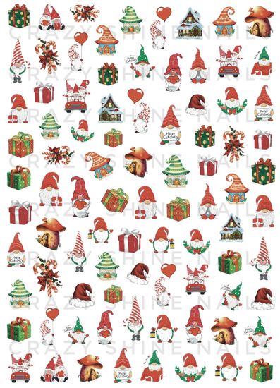 Слайдер-дизайн Crazy Shine Nails: Новогодние гномы