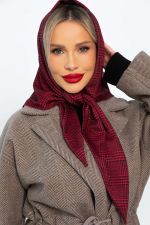 Косынка с отворотом (бордовая клетка) КО23-23М LT Collection