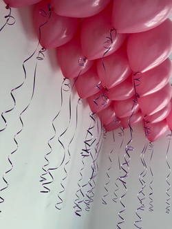 Воздушные шары под потолок розовые №3841