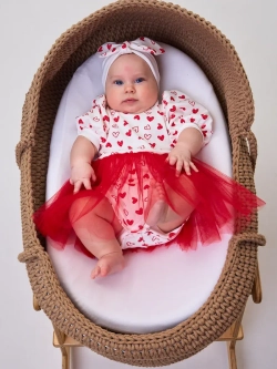 Платье-боди детское сердечки