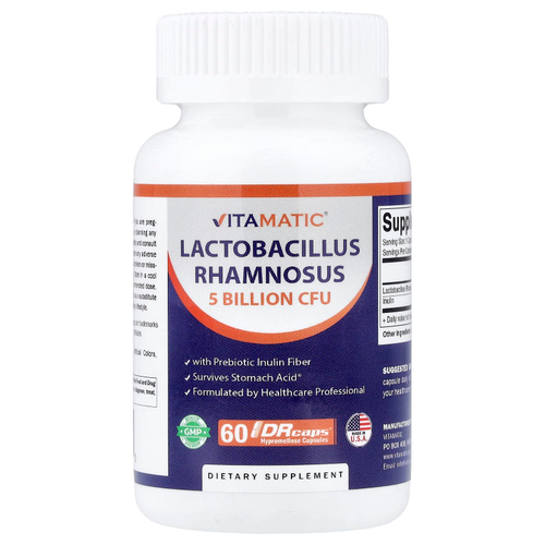 Vitamatic, Lactobacillus rhamnosus, 60 капсул с гипромеллозой DRcaps®