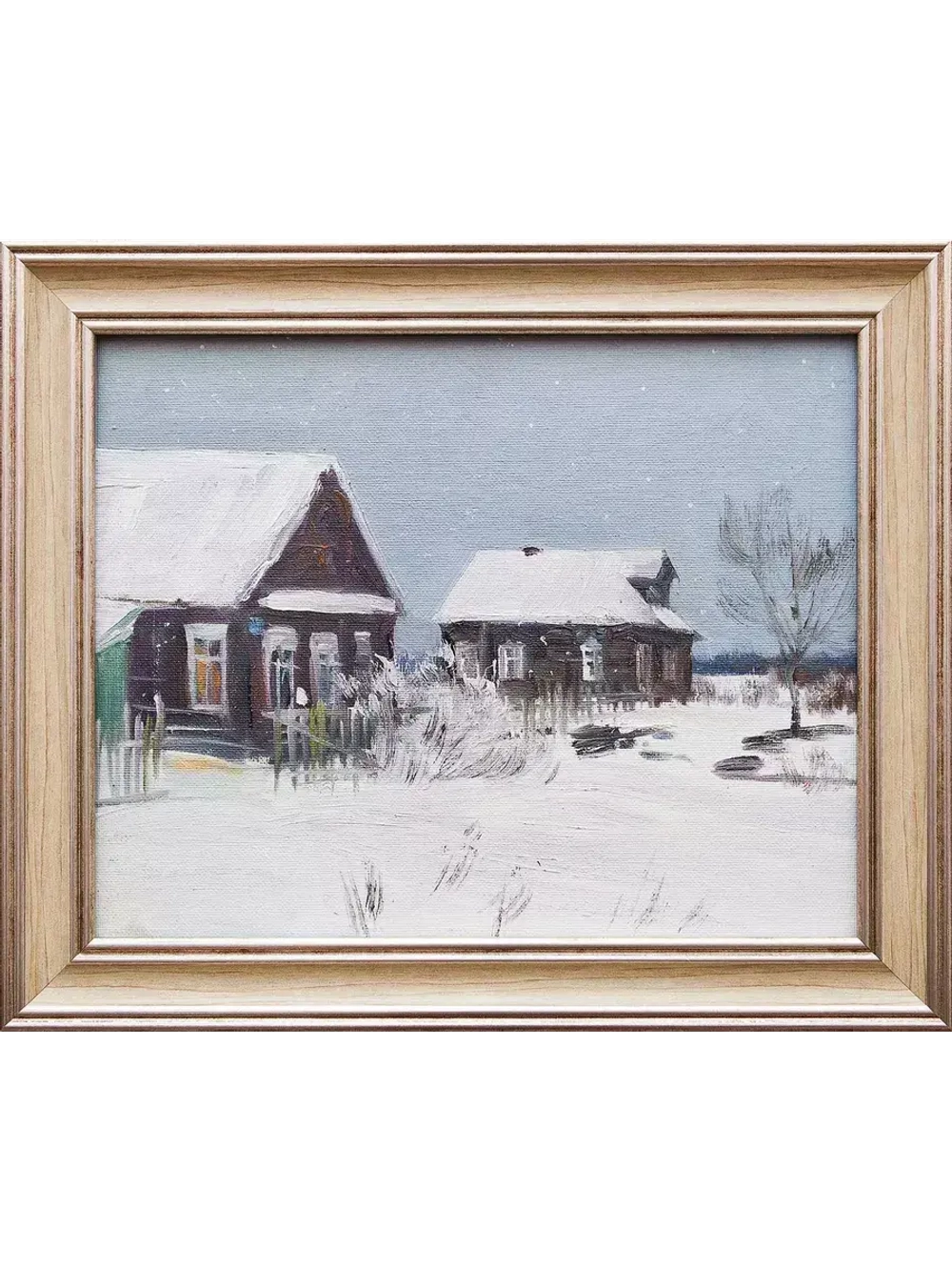Картина маслом "Снежный вечер" Рубцова