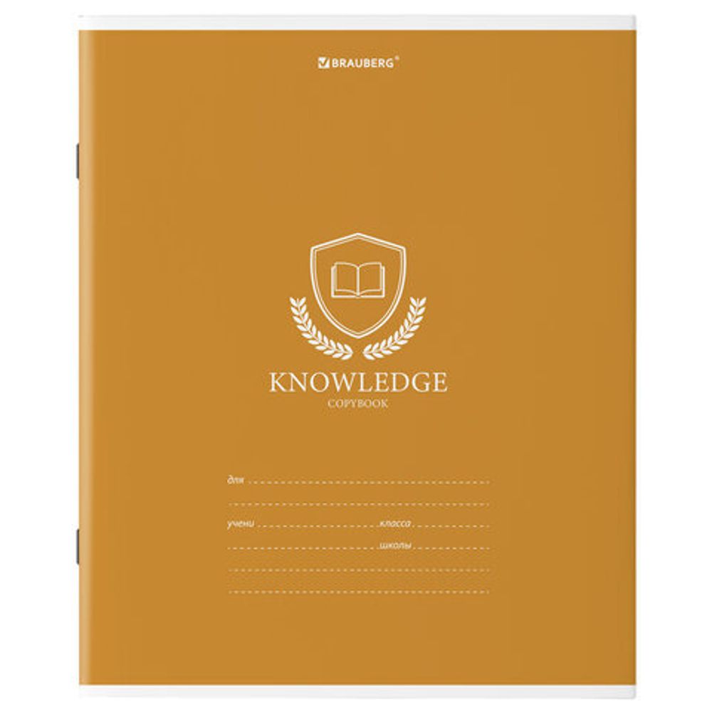 Тетрадь 18 л. BRAUBERG линия, обложка картон, "ОДНОТОННЫЙ С ЭМБЛЕМОЙ", 106483, 5шт