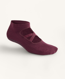 OYSHO Две пары носков из смесового хлопка с резинками для йоги и пилатеса, темно-винный