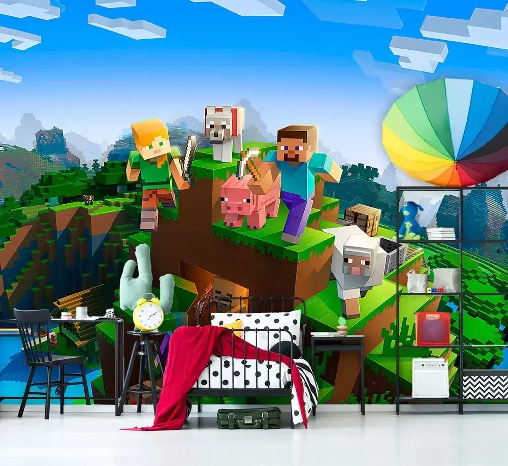 Фотообои детские флизелиновые майнкрафт 300x270