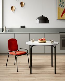 Стол обеденный Ror, Ø90 см, черный/серый