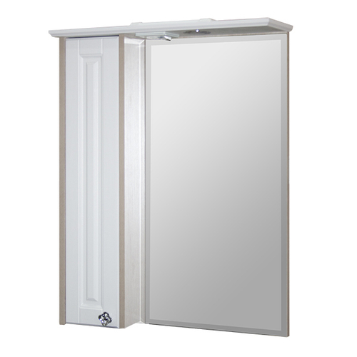 Зеркальный шкаф "ВЕРСАЛЬ-62" белое дерево левый с подсветкой(ПВХ)