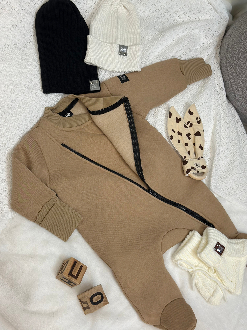 Утеплённый комбинезон-трансформер с начесом Светлый кофе RinaAmari