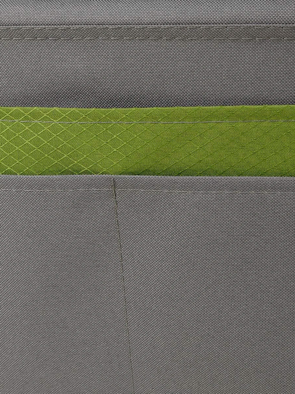 Кресло раскладное Nisus с откидывающим столиком.140кг, карман (алюм. д25) зеленый ромб/серый (N-DC-95200T-K-GG)