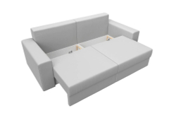 Диван Лео, спальное место 160х200, еврокнижка, экокожа белая