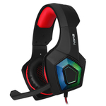 Игровые наушники с микрофоном SVEN AP-U880MV, черный-красный (USB, LED)