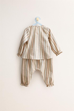 ZARA TIMELESS — ПОЛОСАТЫЙ КОМПЛЕКТ, РЫЖЕВАТО-КОРИЧНЕВЫЙ