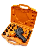 Пневматический ударный гайковерт YAOTO BS-999, 1880 Н·м, квадрат 1/2”, комплект насадок + кейс