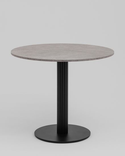 Стол круглый Фризбин D90, столешница МДФ сегни темный, основание металл черный