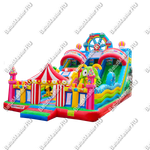 Коммерческий надувной батут "Парк развлечений 2" 12*7*7 м без фигуры клоуна