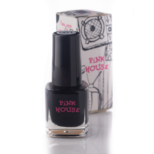 Лак для стемпинга черный 01 Pink House, 6 мл