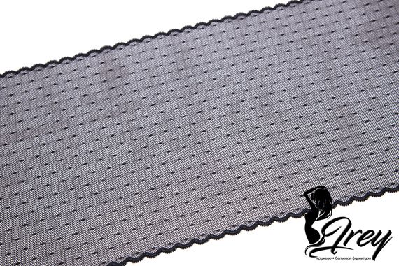 03-181 Кружево эластичное 22,5 см, "мушка", черный 170