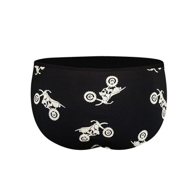 Черные мужские трусы-слипы с принтом в виде байков (Размер: L) (Цвет: черный)