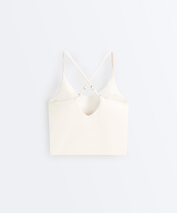 Oysho Топ Comfortlux с регулируемыми бретелями, экрю