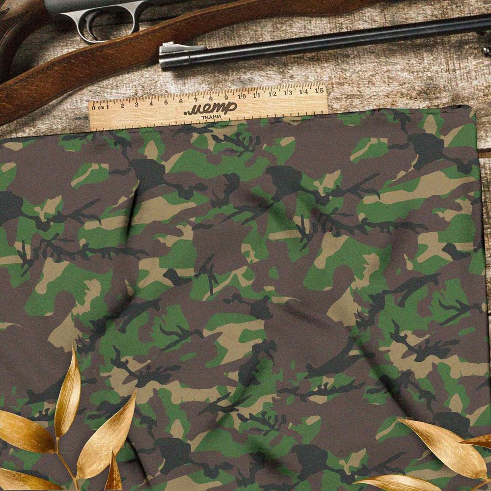 Ткань атлас серо-зеленый милитари