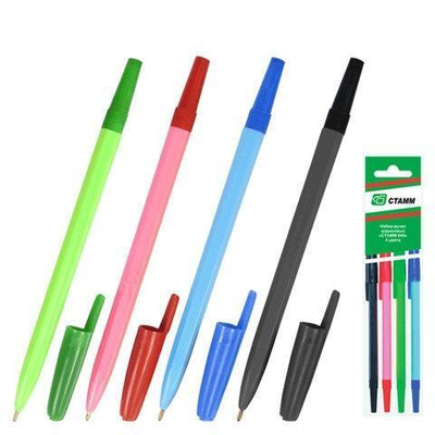 Набор ручек шарик. 049 4шт.(Стамм)