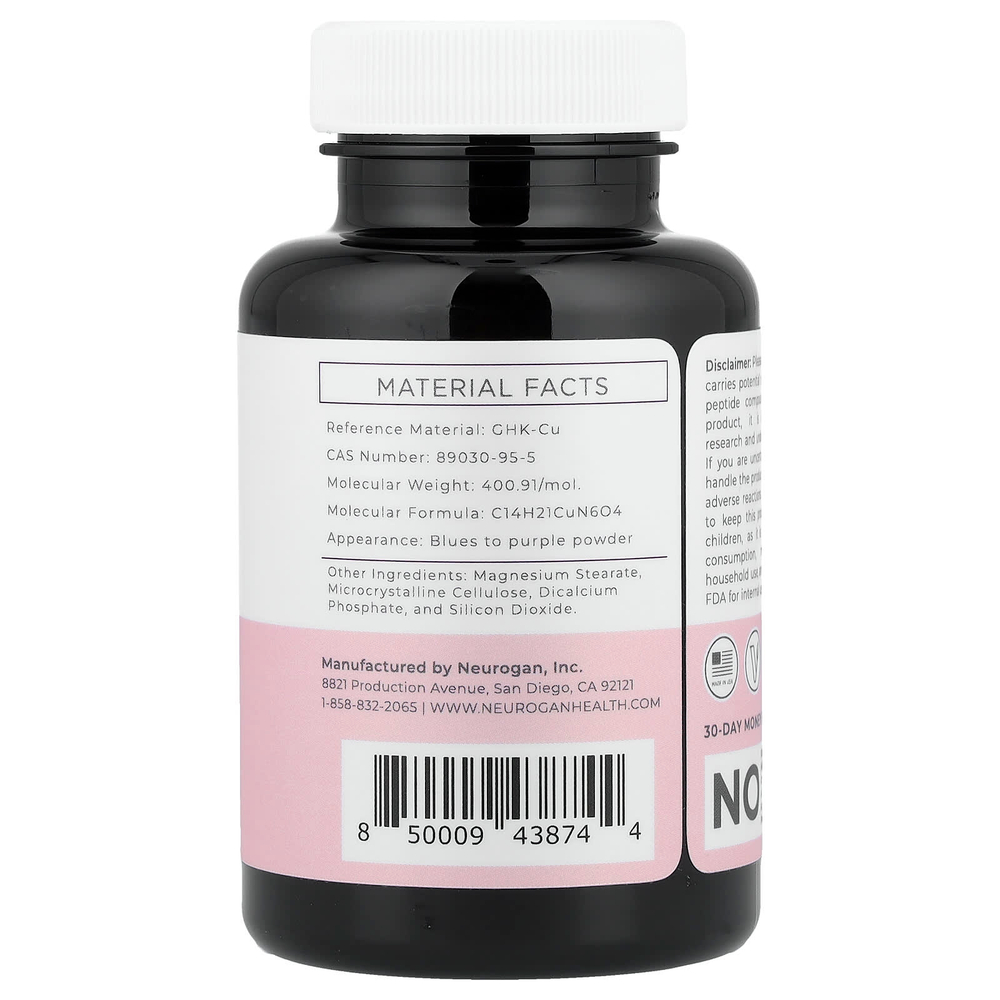 Neurogan Health, пептид меди, GHK-CU, 120 мкг, 60 таблеток