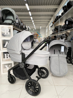 Коляска модульная 2в1 Baby shell (BBS-19 Light grey/Светло серый/черная рама)