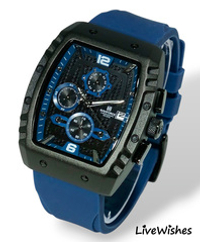 Часы наручные кварцевые NAVIFORCE на силиконовом ремешке, черный/синий W8830-02