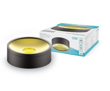 Накладной светодиодный светильник  12W 4000K HD040 черный/золото Overhead Gauss