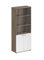 Шкаф высокий для документов со стеклом SG.801.OD.WH.GL СИГМА (SIGMA)