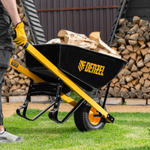 Тачка строительная, усиленная, объем 140 л, 230 кг, колесо 15х6.00-6 Denzel