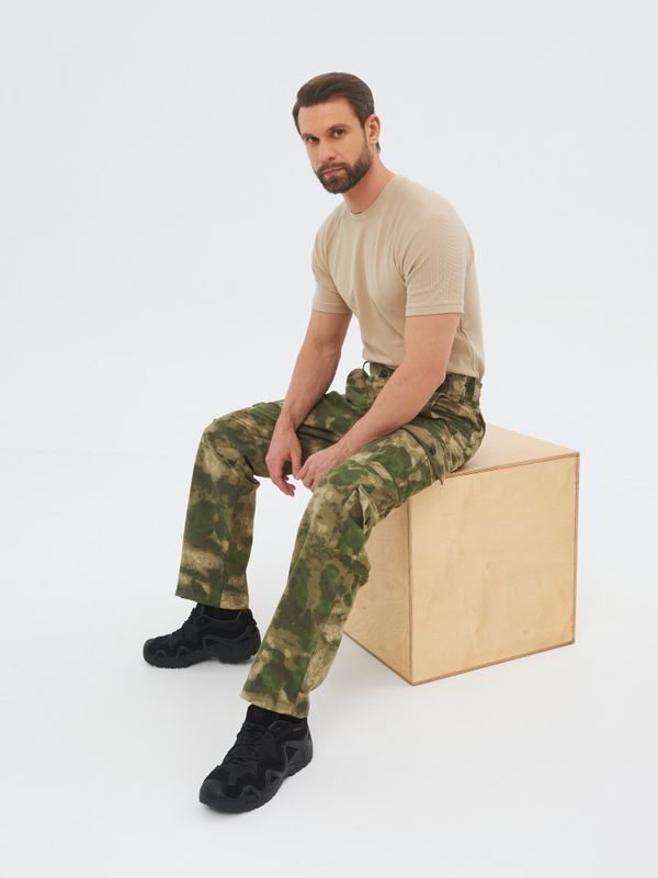 Брюки летние Крафт ткань Смесовая цвет Малахит