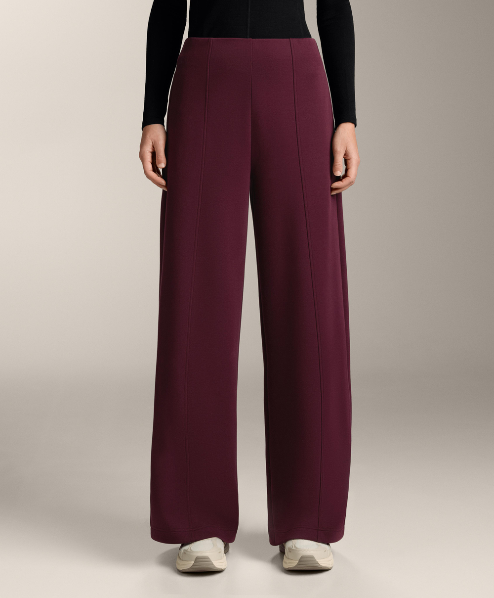 OYSHO Брюки пике с очень высокой посадкой из хлопка, темно-бордовый