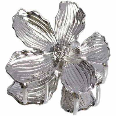 Заколка-краб для волос «AKS - DesignPRO», цветок, цвет золото и хром, 4,5*4,5см