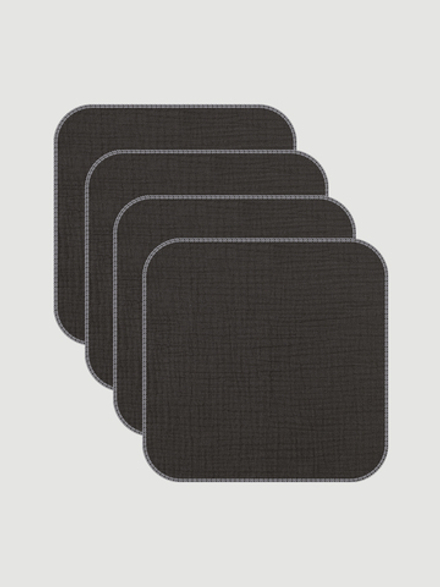 Сет из 4х муслиновых салфеток Mjölk Steel Gray