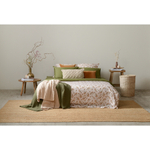 Простыня на резинке из сатина оливкового цвета из коллекции wild, 180х200х30 см