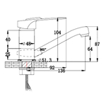 Смеситель для раковины, РМС, корот изл, с картриджем, хром, SL55-004F-15