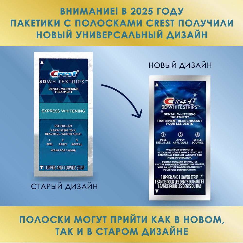 Отбеливающие полоски Crest 3D White 1-Hour Express 5шт
