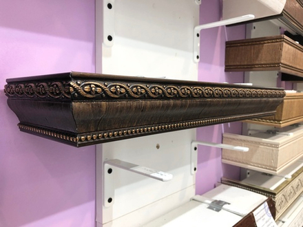 Карниз с багетной планкой из полистирола Пиано 2023 однорядный, цвет венге