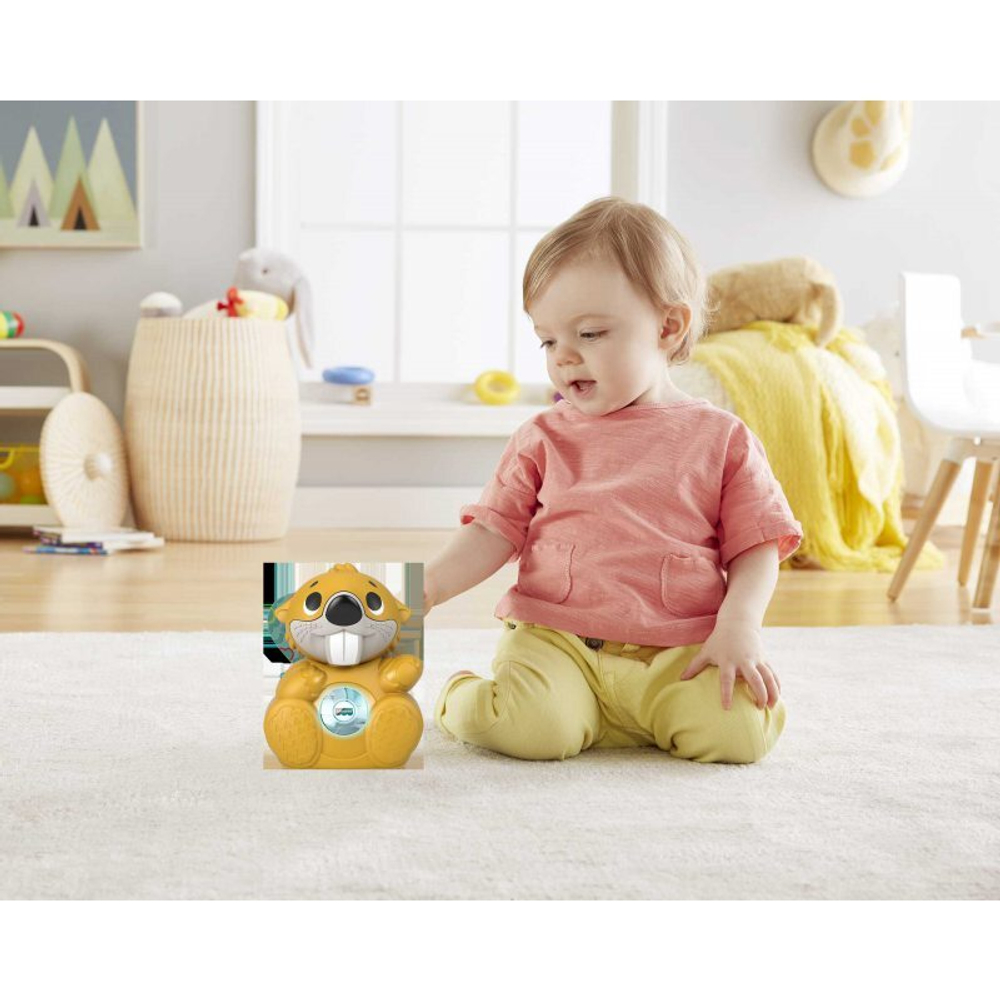 игрушка Mattel Fisher Price Линкималс Веселый Бобер, музыкальный, GXD83, GXD82