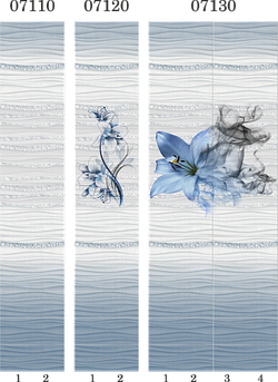 Панель ПВХ фотопечать 3D Panda Голубая лилия 2700х250 мм